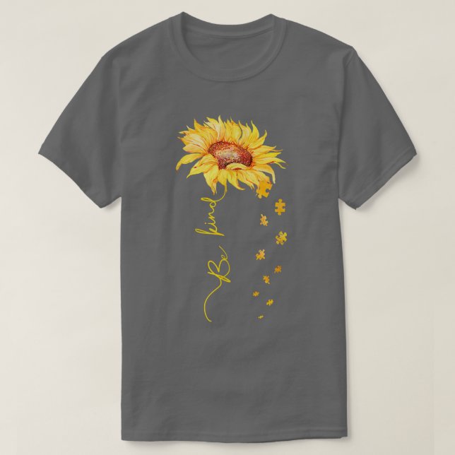 Seien Sie Kind Sonnenblumen Puzzleteile Autismus B T-Shirt (Design vorne)