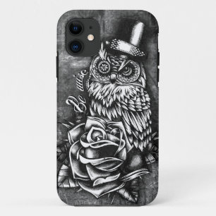 Seien Sie kluge Tätowierungsart-Eulengrafik Case-Mate iPhone Hülle