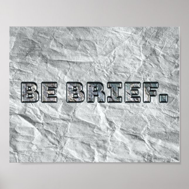 Seien Sie kurz. Poster (Vorne)