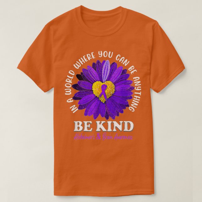 Seien Sie Lila Alzheimer und Hirnbewusstsein T-Shirt (Design vorne)