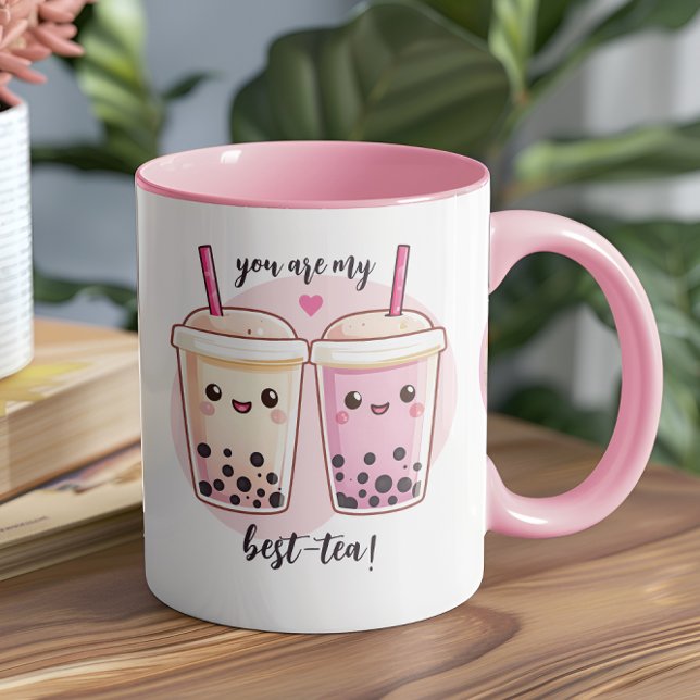 Seien Sie mein Beste Tea Galentines FotoCollage Tasse (This adorable "Best-Tea" mug is here to step up your friendship or relationship! )