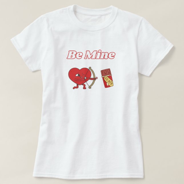 Seien Sie mein Schokoladenliebhaber Herz T-Shirt (Design vorne)