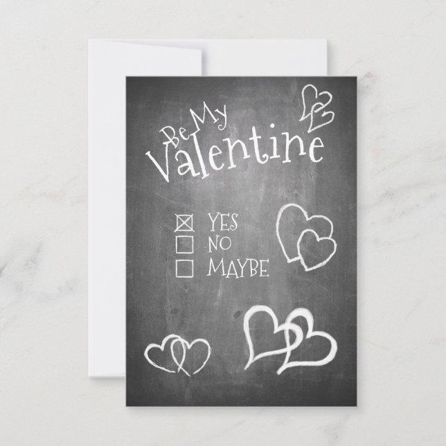 Seien Sie mein Valentin auf Kreidebrett (Vorderseite)