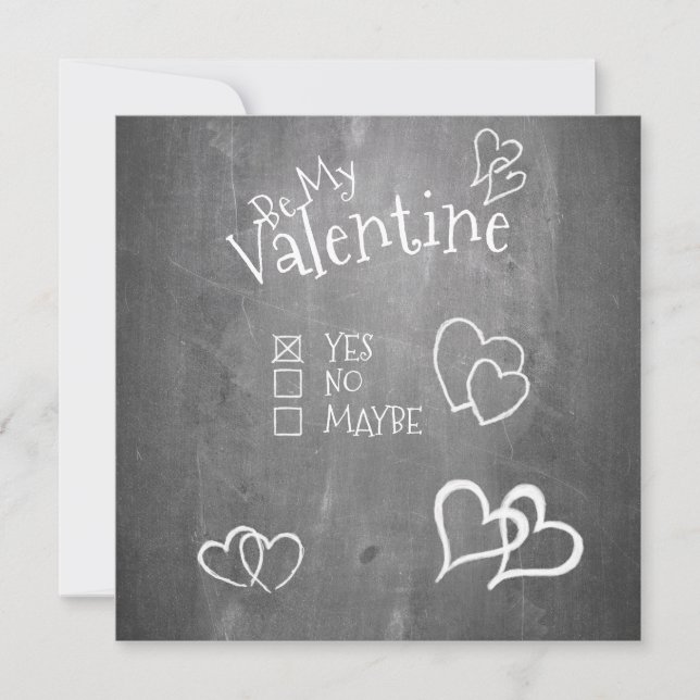 Seien Sie mein Valentin auf Kreidebrett (Vorderseite)