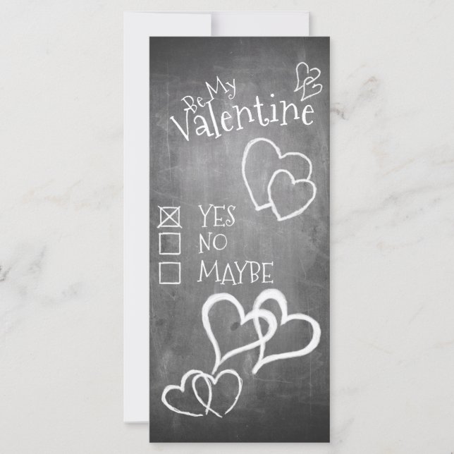 Seien Sie mein Valentin auf Kreidebrett (Vorderseite)