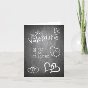 Seien Sie mein Valentin auf Kreidebrett Karte