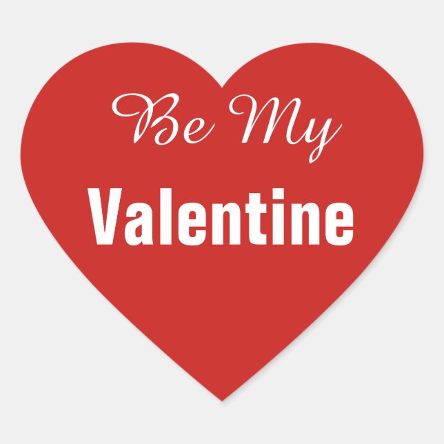 Seien Sie mein Valentine Heart Sticker (Vorderseite)