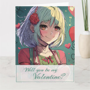 Seien Sie mein Valentine im Manga Style 33420 Karte