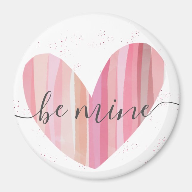 Seien Sie mein Valentine Niedlich rosa Textured He Magnet (Vorne)