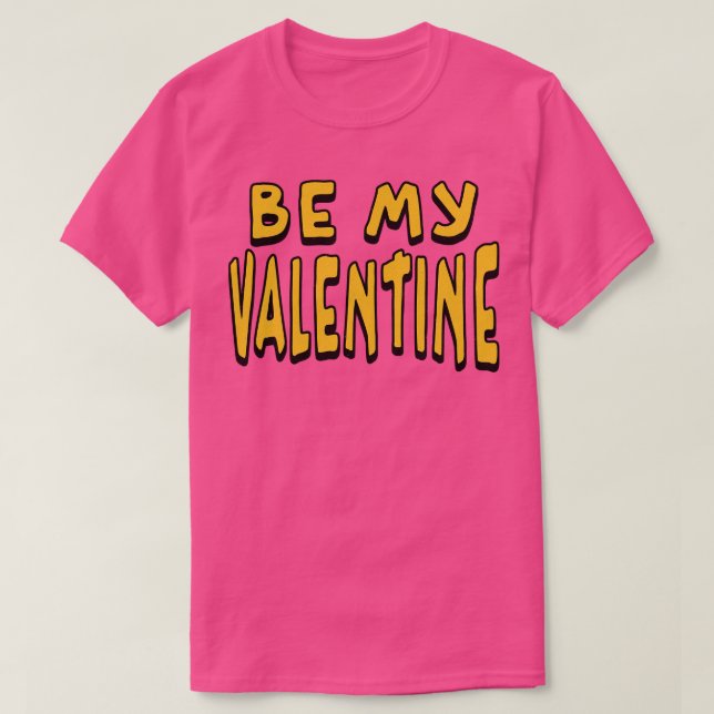 Seien Sie mein Valentine Retro-gestörter Text T-Shirt (Design vorne)