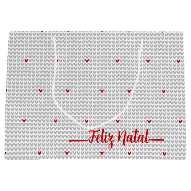 Seien Sie mein Valentine Strick Herzstück Große Ge Große Geschenktüte (Vorderseite)