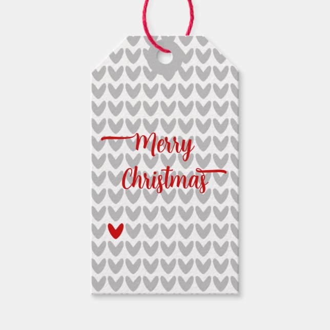 Seien Sie mein Valentiner Strick Herz Geschenkanhänger (Vorderseite)