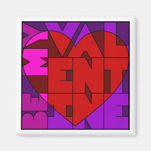 Seien Sie mein Valentinsgruß-Quadrat-Magnet Magnet