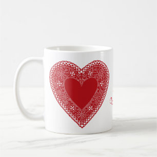 Seien Sie mein Vintages Spitzenherz Kaffeetasse