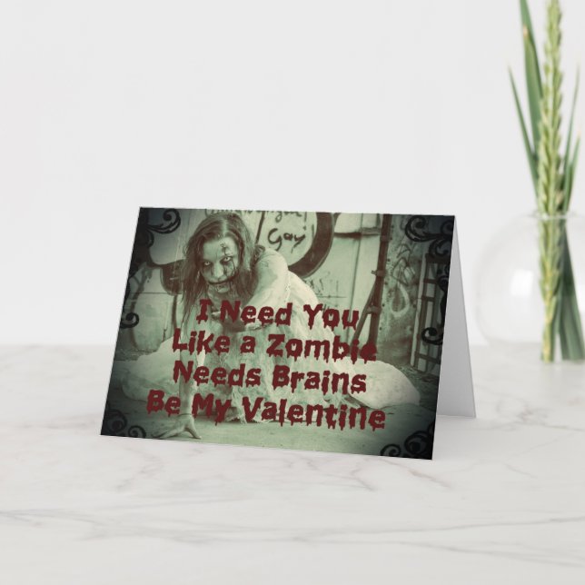 Seien Sie mein Zombie-Valentinsgruß Feiertagskarte (Vorderseite)