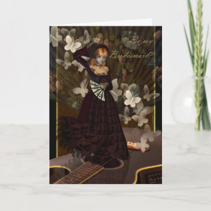 Seien Sie meine Bridesmädchen Spanischer Fantänzer Einladung