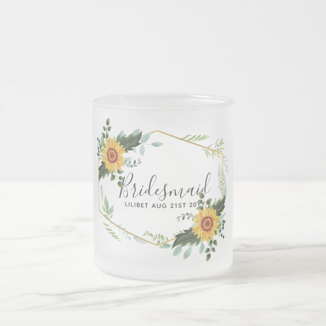 Seien Sie meine Bridesmaid Blumenmädchen Maid Ehre Mattglastasse (Mittel)
