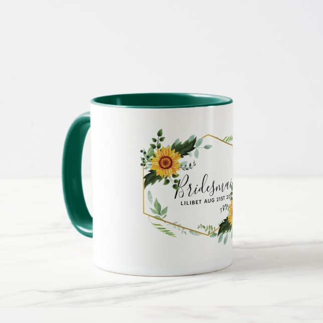 Seien Sie meine Bridesmaid Blumenmädchen Maid Ehre Tasse (Vorderseite Links)