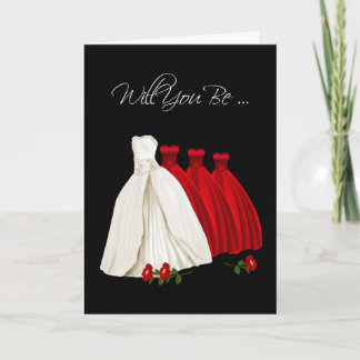 Seien Sie meine Bridesmaid-Einladungskarte rot wei Einladung