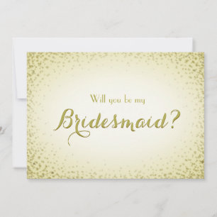 Seien Sie meine Bridesmaid Golden Glitzer Confetti Einladung