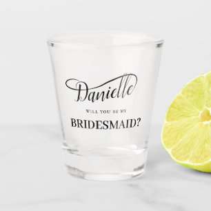 Seien Sie meine Bridesmaid-Handgeschriebene Swash- Schnapsglas
