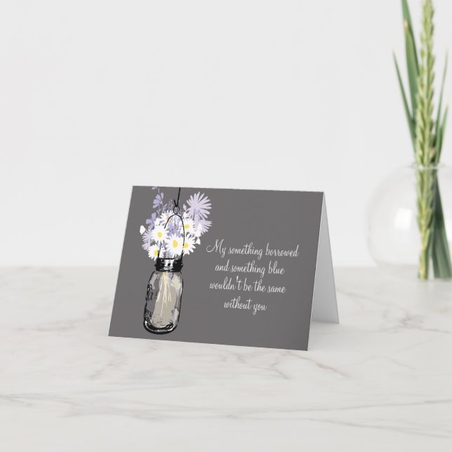 Seien Sie meine Bridesmaid - Mason Jar & Wildblume Einladung (Vorderseite)