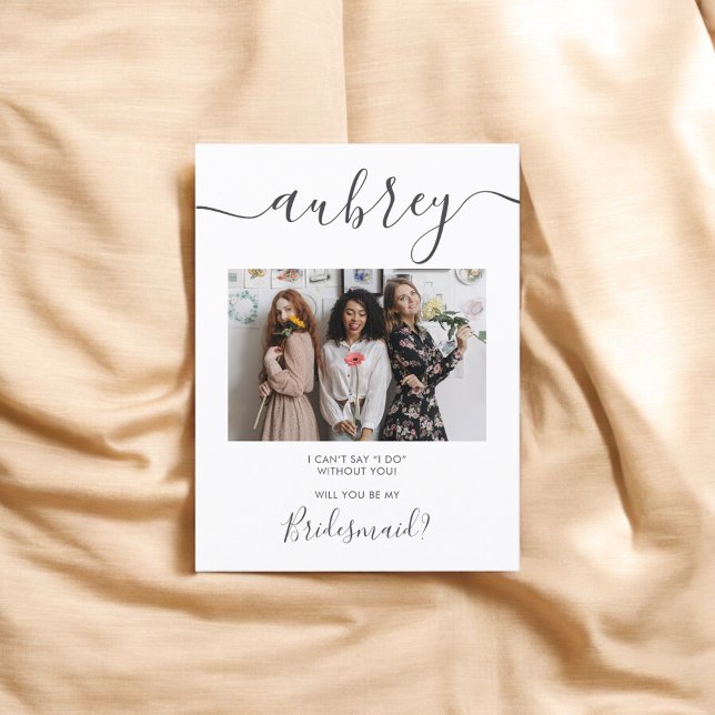 Seien Sie meine Bridesmaid Modernes Foto Einladung (Von Creator hochgeladen)