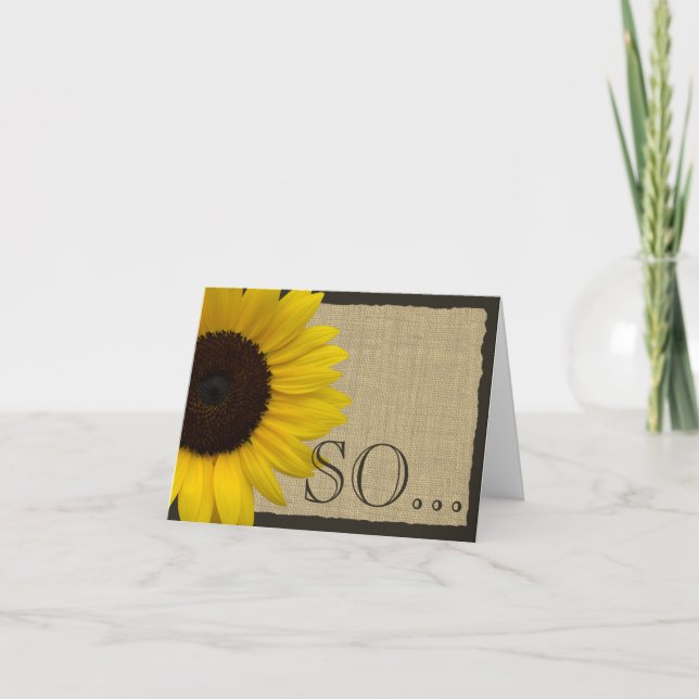 Seien Sie meine Bridesmaid rustikale Sonnenblume Einladung (Vorderseite)