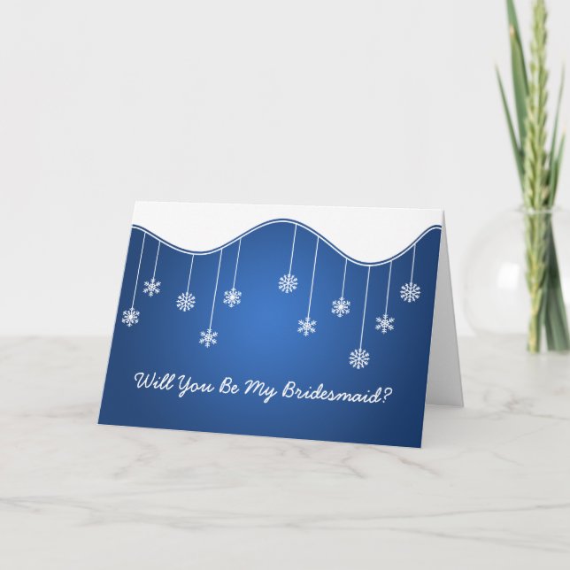 Seien Sie meine Bridesmaid Snowflake Dekoration Bl Einladung (Vorderseite)