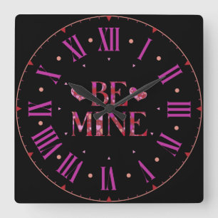 Seien Sie meine Herz Muster Square Wall Uhr