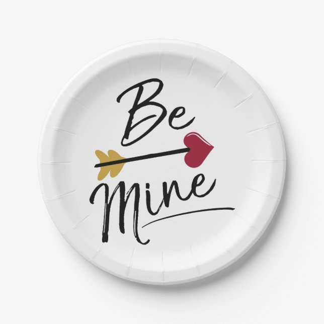 Seien Sie meine Niedlichen Valentine Pappteller (Vorderseite)