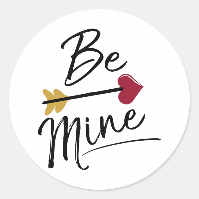 Seien Sie meine Niedlichen Valentine Runder Aufkleber (Vorderseite)