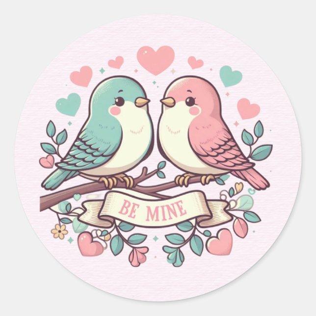 Seien Sie meine rosa und blauen Lieblinge Runder Aufkleber (Vorderseite)