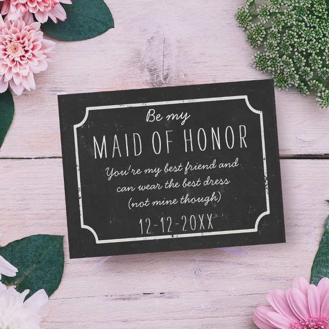 Seien Sie meine Trauzeugin Chalkboard Wedding Vors Magneteinladung (Something chalkboard for your Maid of Honor request )