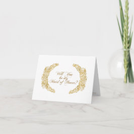 Seien Sie meine Trauzeugin Gravur Gold Blume Leaf  Einladung