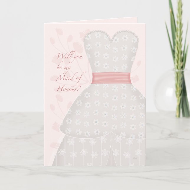 Seien Sie meine Trauzeugin Lace Gown Corwn Einladung (Vorderseite)