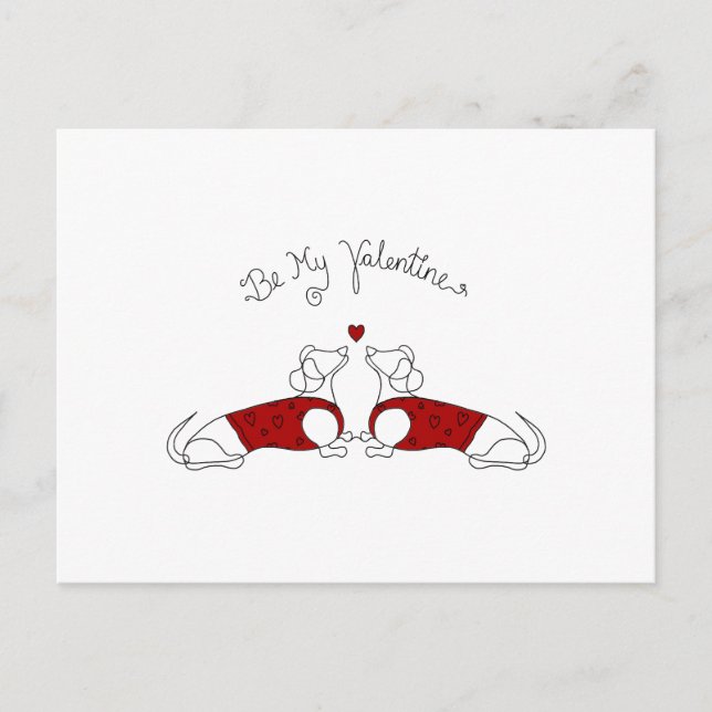 Seien Sie meine Valentine Dackel Postcard Postkarte (Vorderseite)