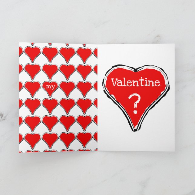 Seien Sie meine Valentine-elegante Karte mit rotem (Innenseite)
