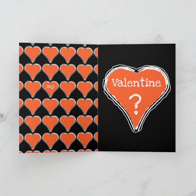 Seien Sie meine Valentine-elegante Karte mit rotem (Innenseite)