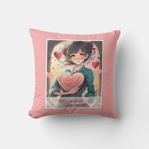 Seien Sie meine Valentine im Manga Style 31470 Kissen