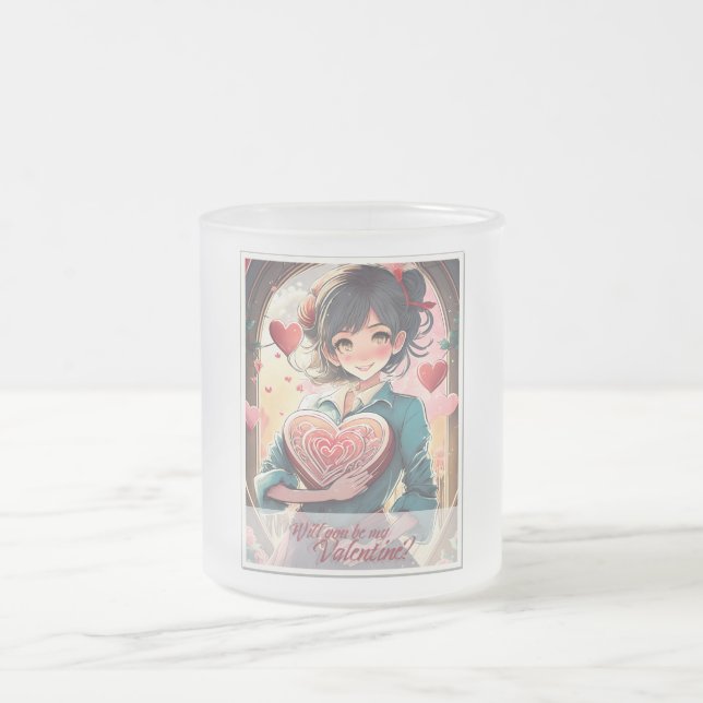 Seien Sie meine Valentine im Manga Style 31470 Mattglastasse (Mittel)