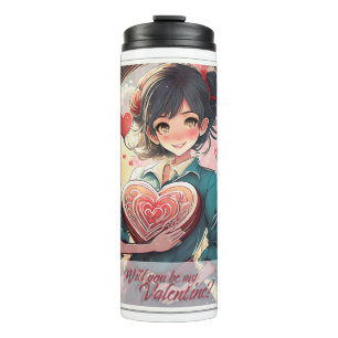 Seien Sie meine Valentine im Manga Style 31470 Thermosbecher