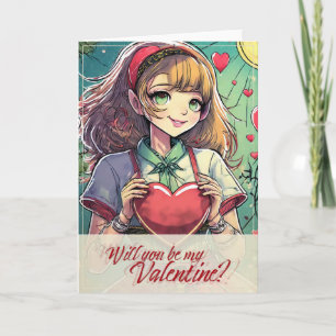 Seien Sie meine Valentine im Manga Style 33419 Karte