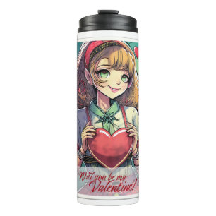 Seien Sie meine Valentine im Manga Style 33419 Thermosbecher