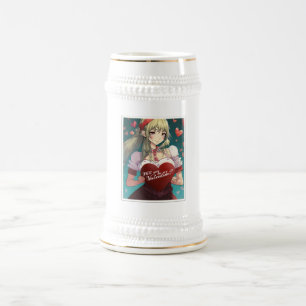 Seien Sie meine Valentine im Manga Style 33893 Bierglas
