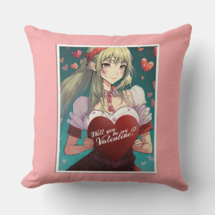 Seien Sie meine Valentine im Manga Style 33893 Kissen