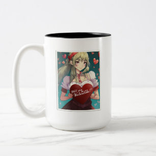 Seien Sie meine Valentine im Manga Style 33893 Zweifarbige Tasse