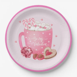 Seien Sie meine Valentine Kakao, Cookies und Süßig Pappteller