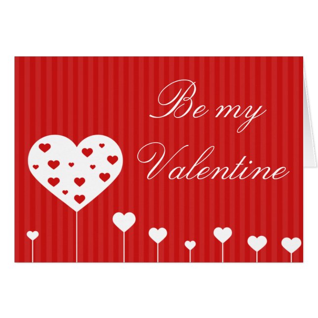 Seien Sie meine Valentine lieblich Red White Heart (Vorderseite (Horizontal))