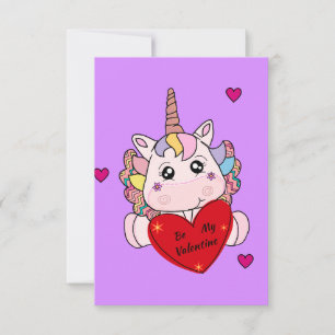 Seien Sie meine Valentine Niedliche Einhornkarte V Mitteilungskarte